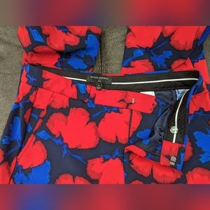 SOLD****Floral red and blue used banana republic pants.